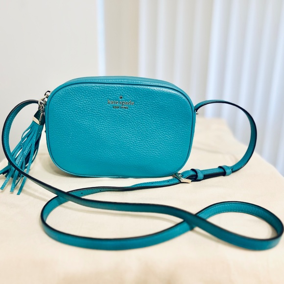 Kate Spade Stone Blue Crossbody EUC - Picture 1 of 3